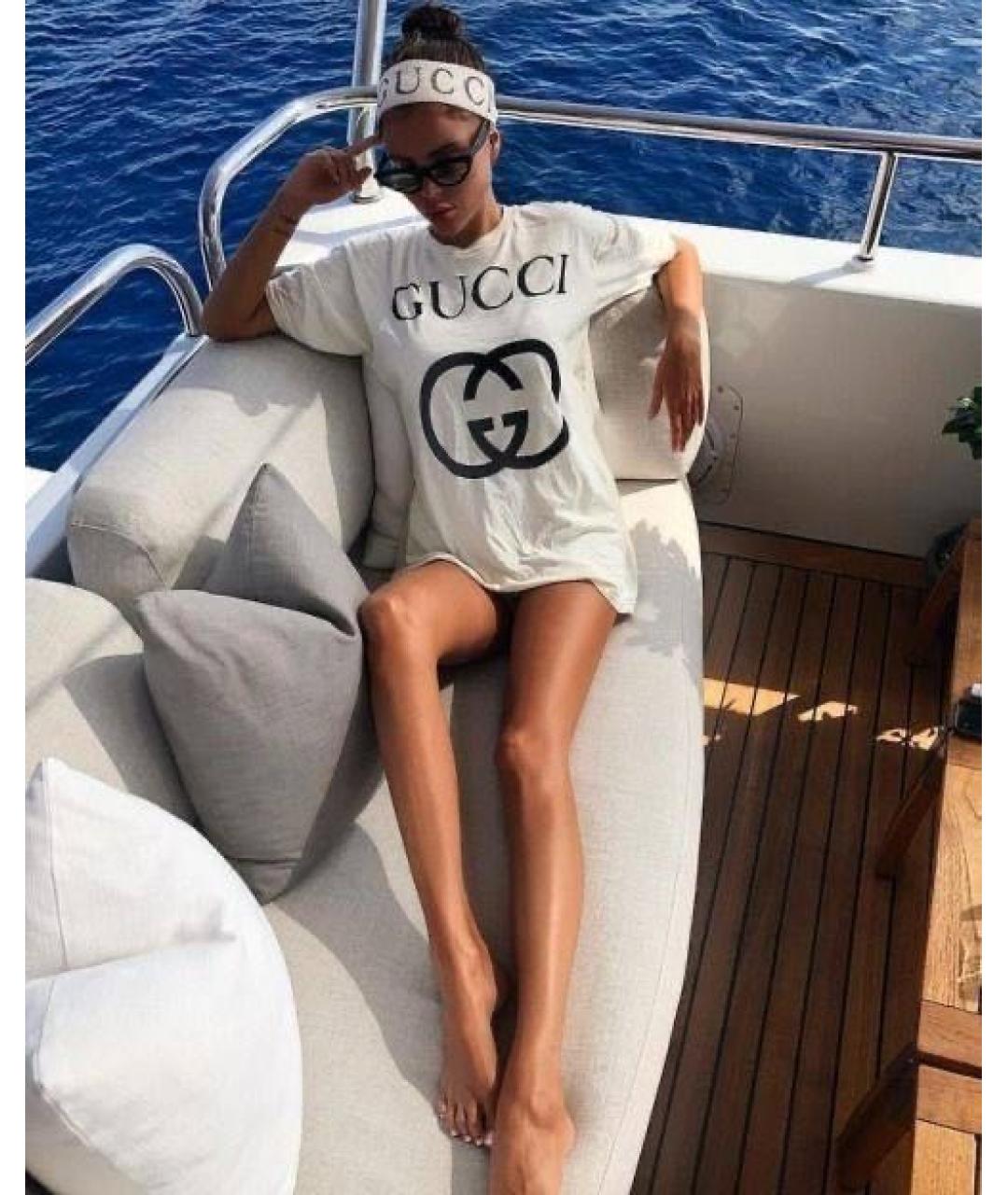 GUCCI Белая хлопковая футболка, фото 3