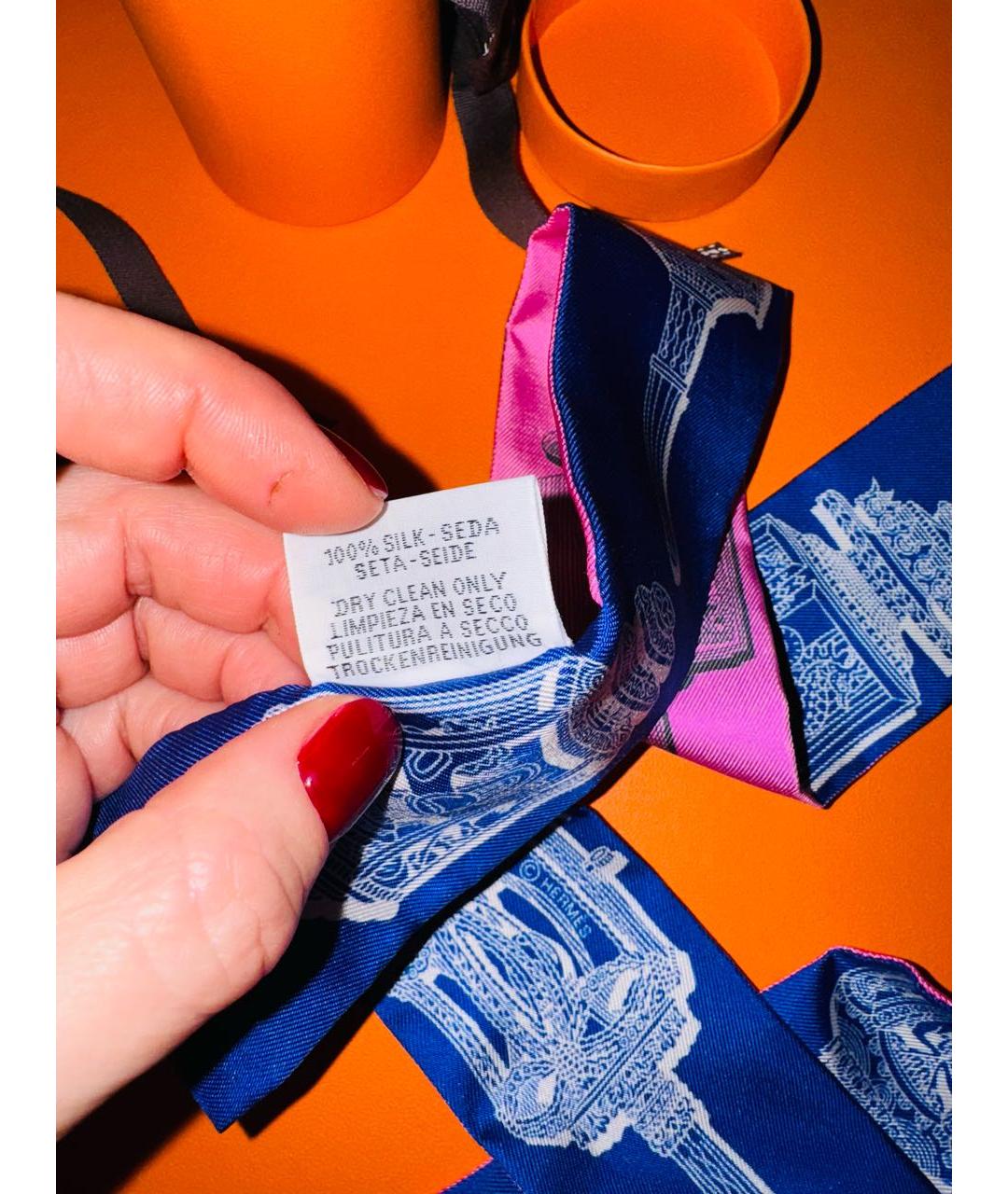 HERMES Мульти шелковый шарф, фото 4