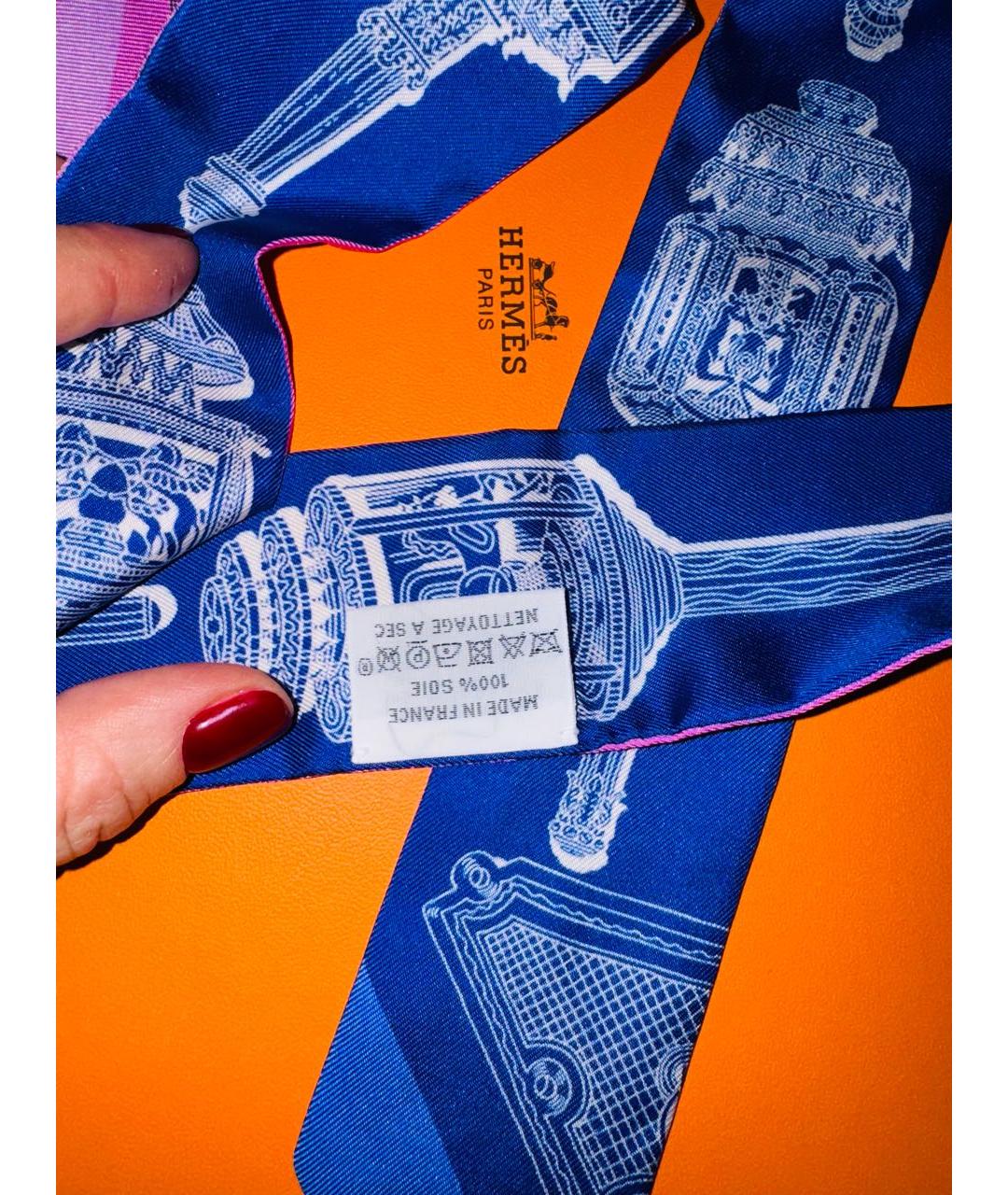 HERMES Мульти шелковый шарф, фото 2