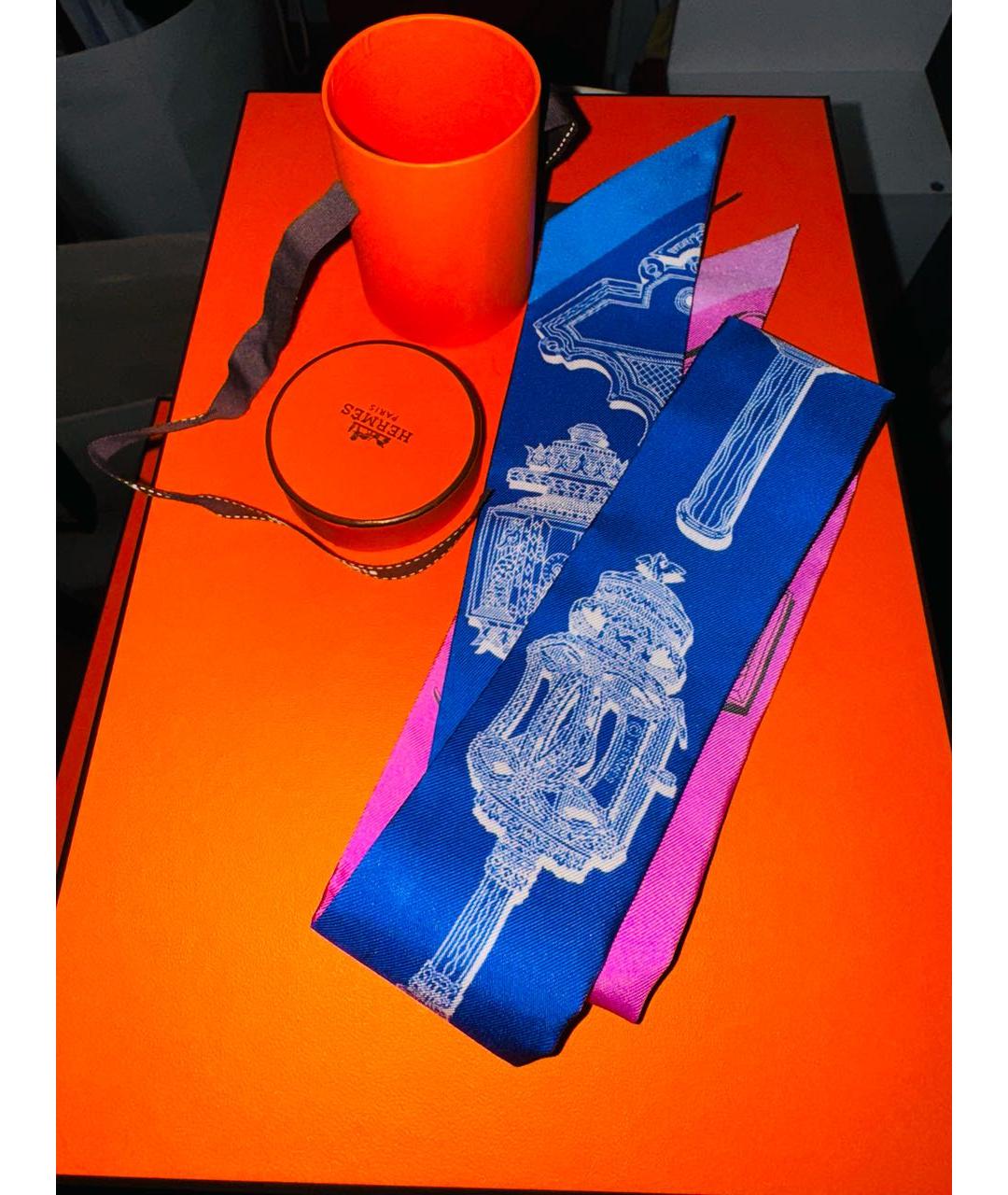 HERMES Мульти шелковый шарф, фото 5