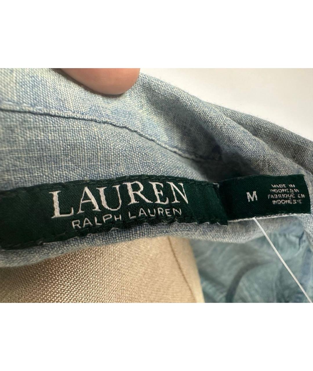 RALPH LAUREN Голубая деним рубашка, фото 5