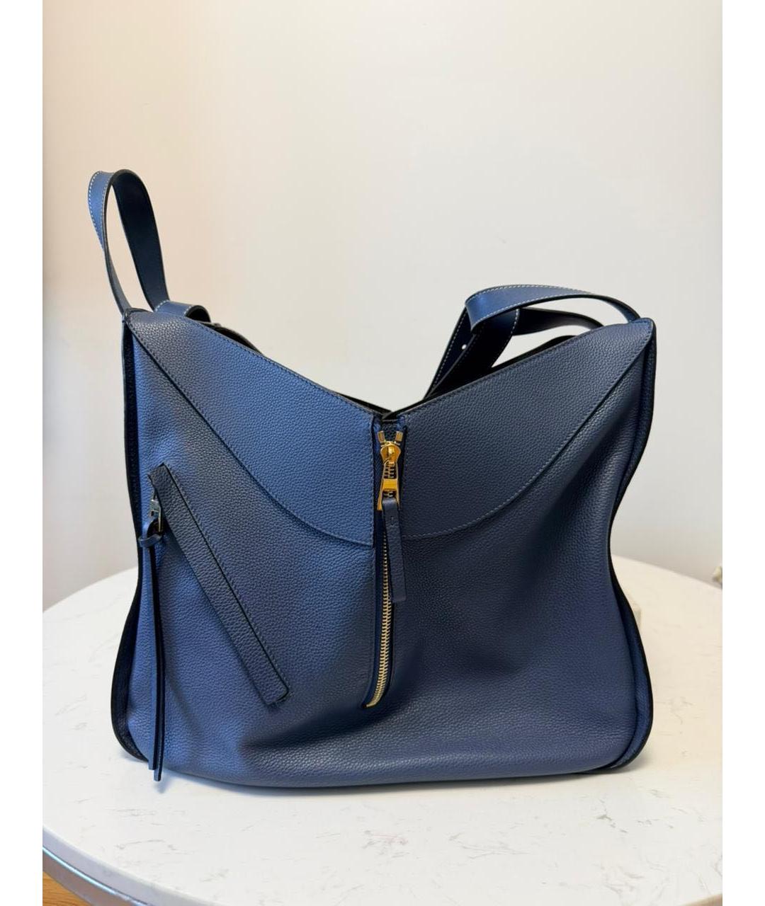 LOEWE Синяя кожаная сумка через плечо, фото 5