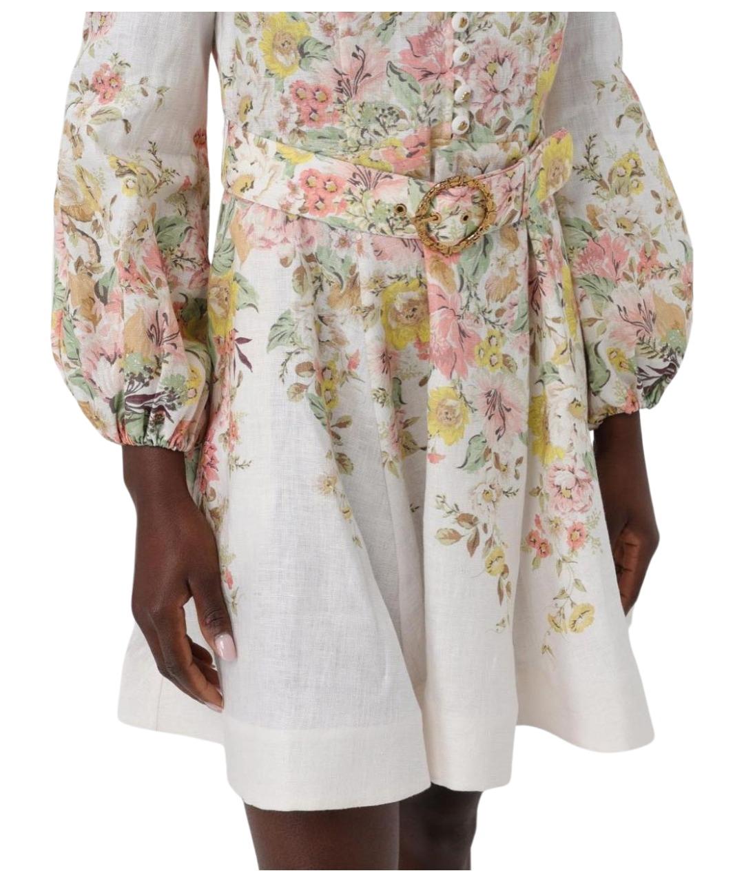 ZIMMERMANN Мульти льняное повседневное платье, фото 5