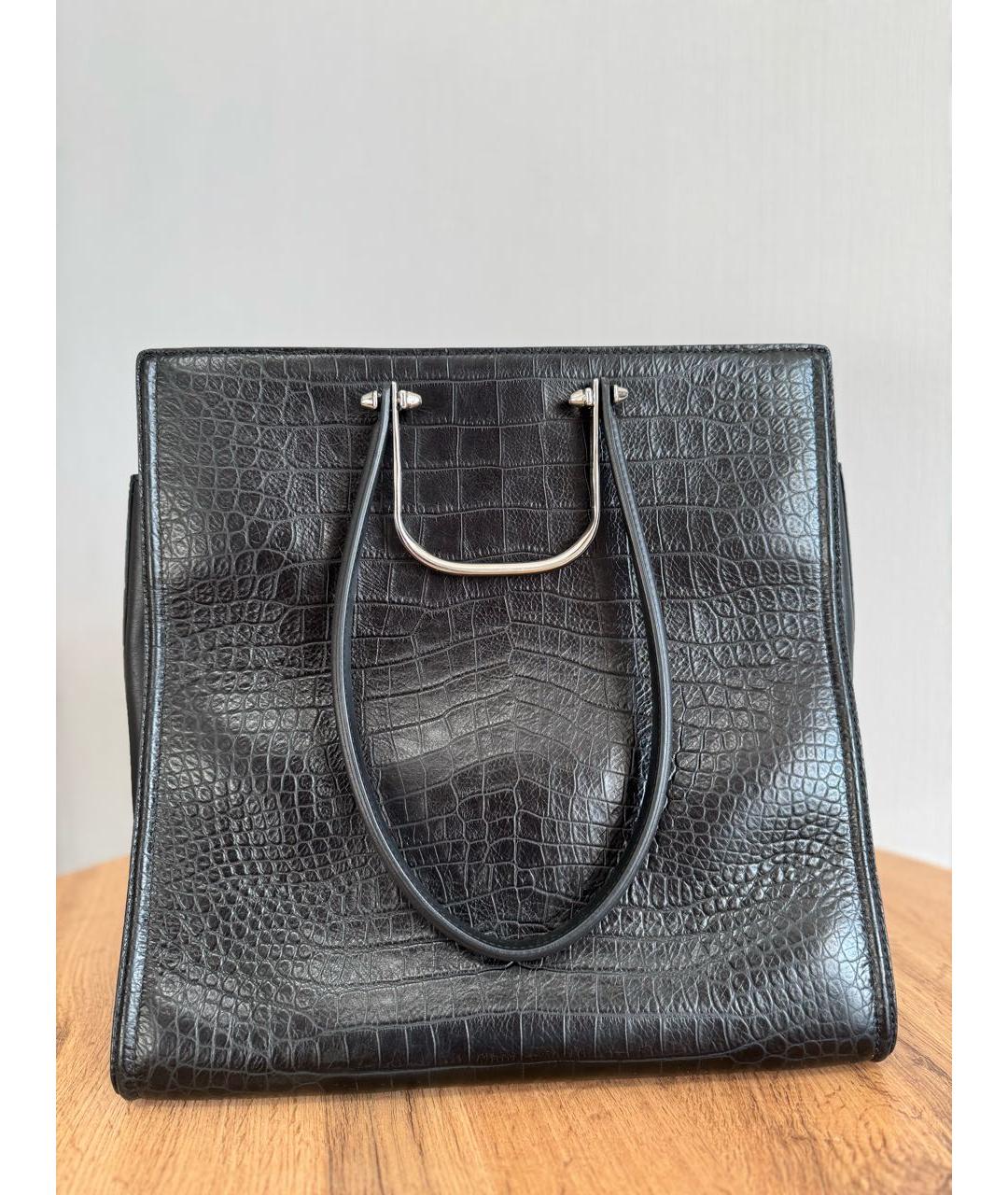 ALEXANDER MCQUEEN Черная кожаная сумка с короткими ручками, фото 7