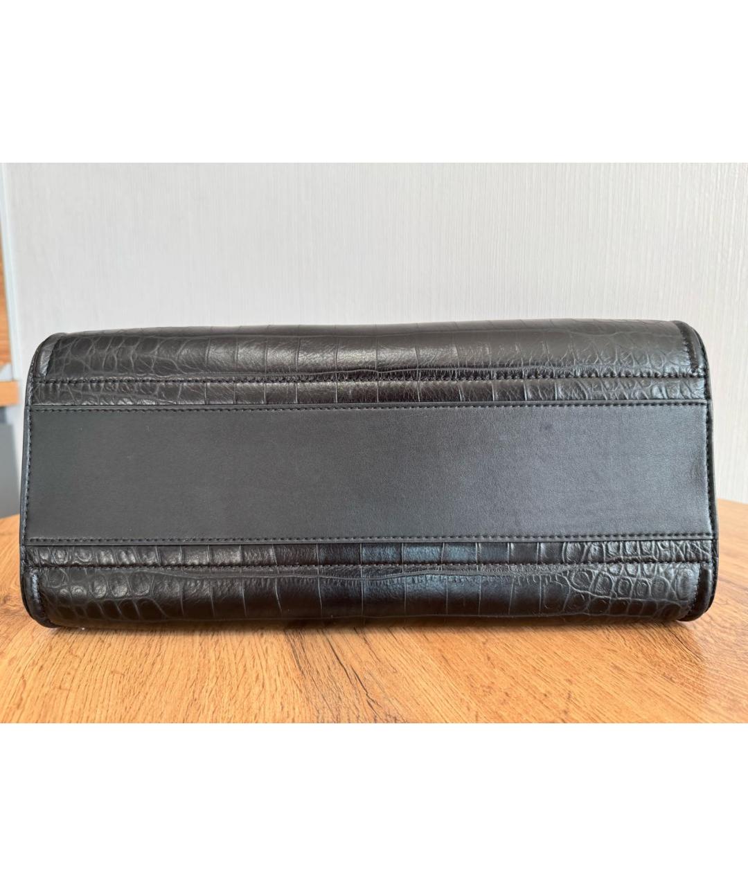 ALEXANDER MCQUEEN Черная кожаная сумка с короткими ручками, фото 8