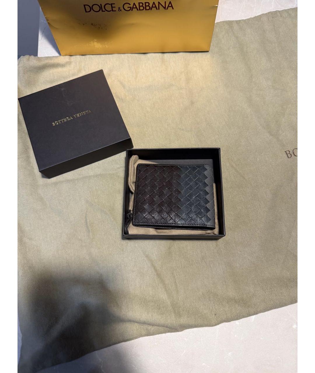 BOTTEGA VENETA Черный кожаный кошелек, фото 2