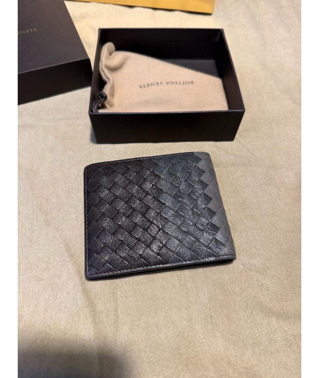 BOTTEGA VENETA Черный кожаный кошелек, фото 5