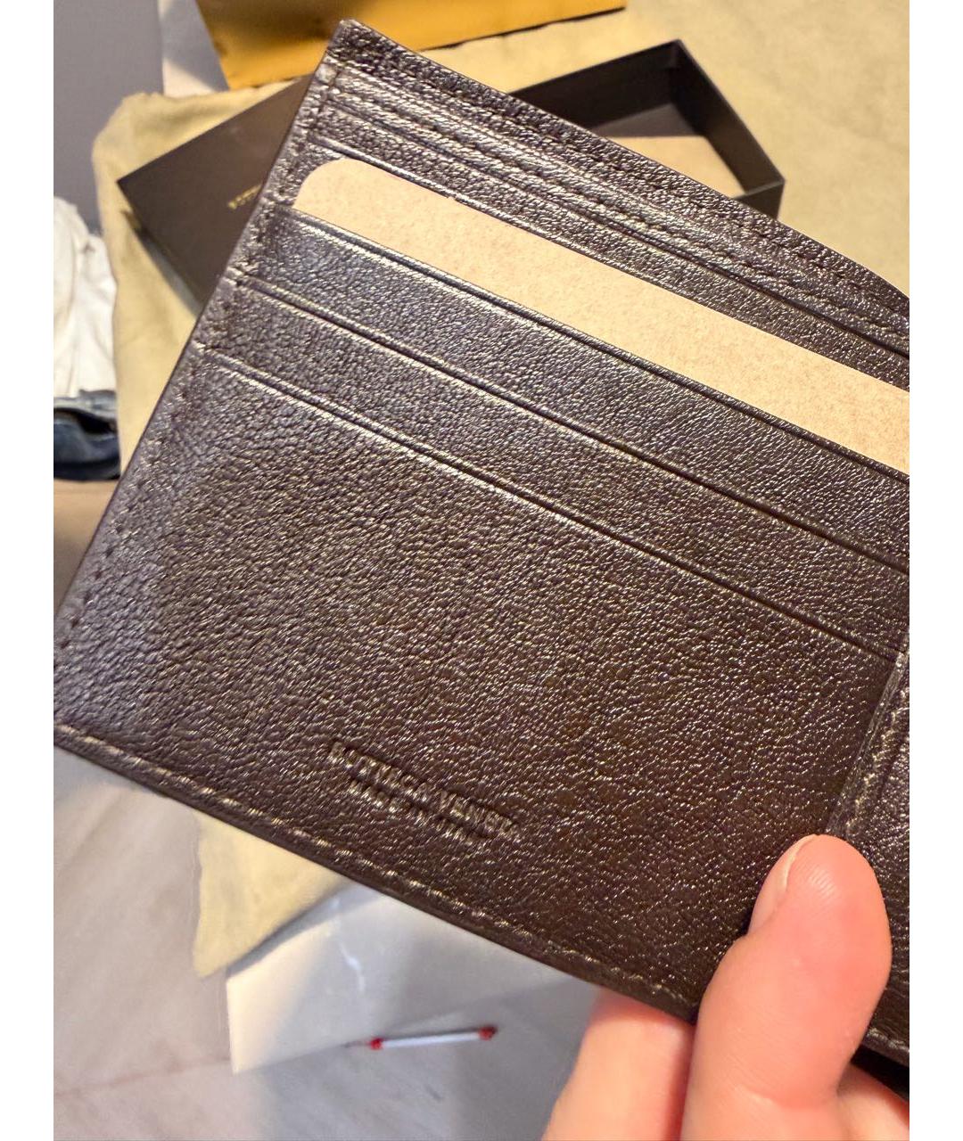 BOTTEGA VENETA Черный кожаный кошелек, фото 4