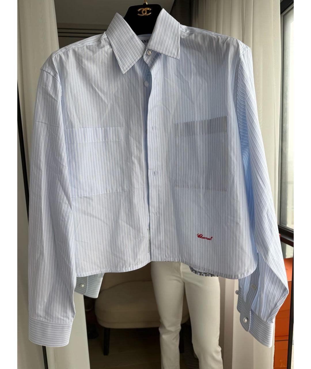 CHANEL Голубая хлопковая рубашка, фото 2