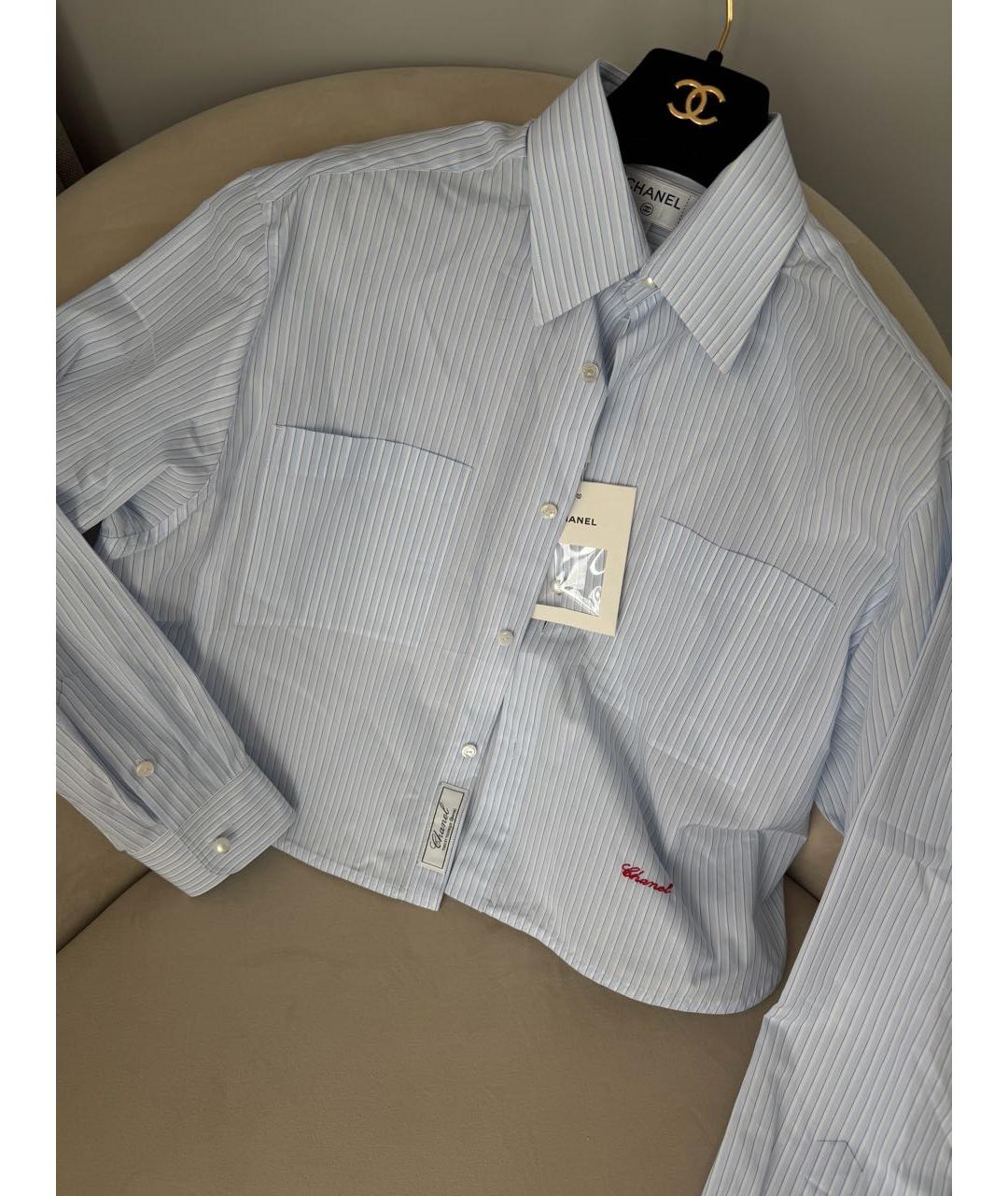 CHANEL Голубая хлопковая рубашка, фото 5