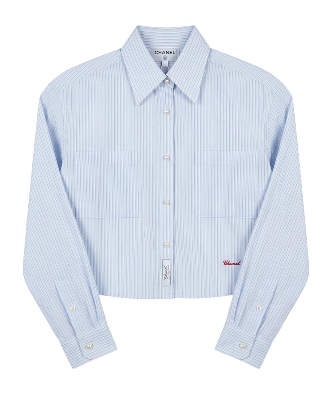CHANEL Голубая хлопковая рубашка, фото 1