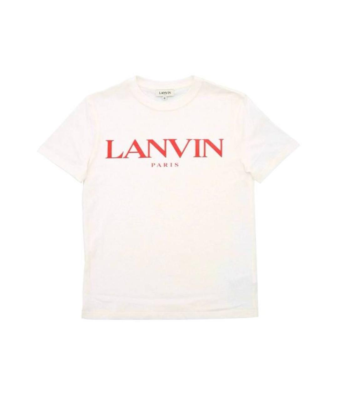 LANVIN Белая хлопковая детская футболка, фото 9