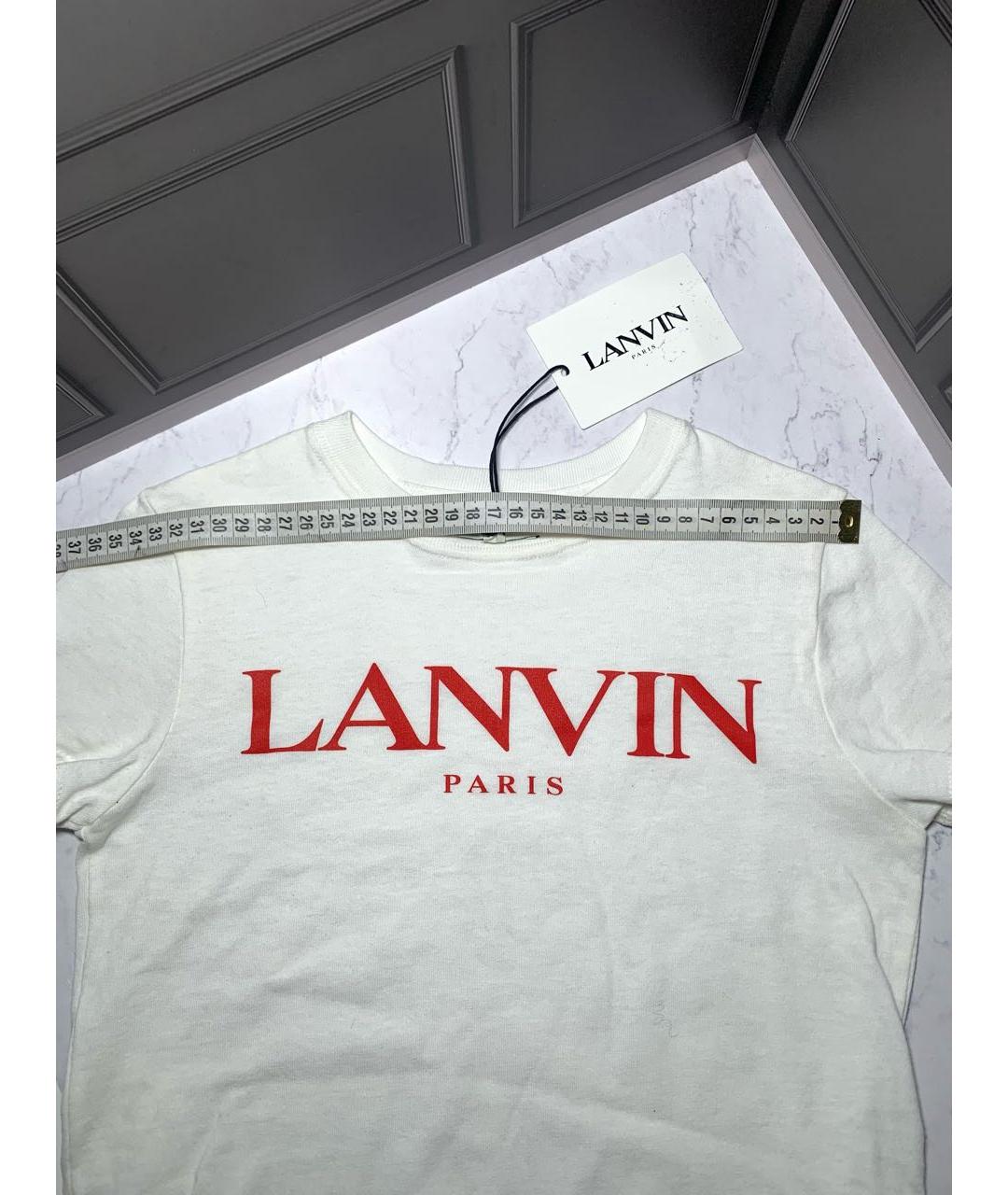 LANVIN Белая хлопковая детская футболка, фото 7