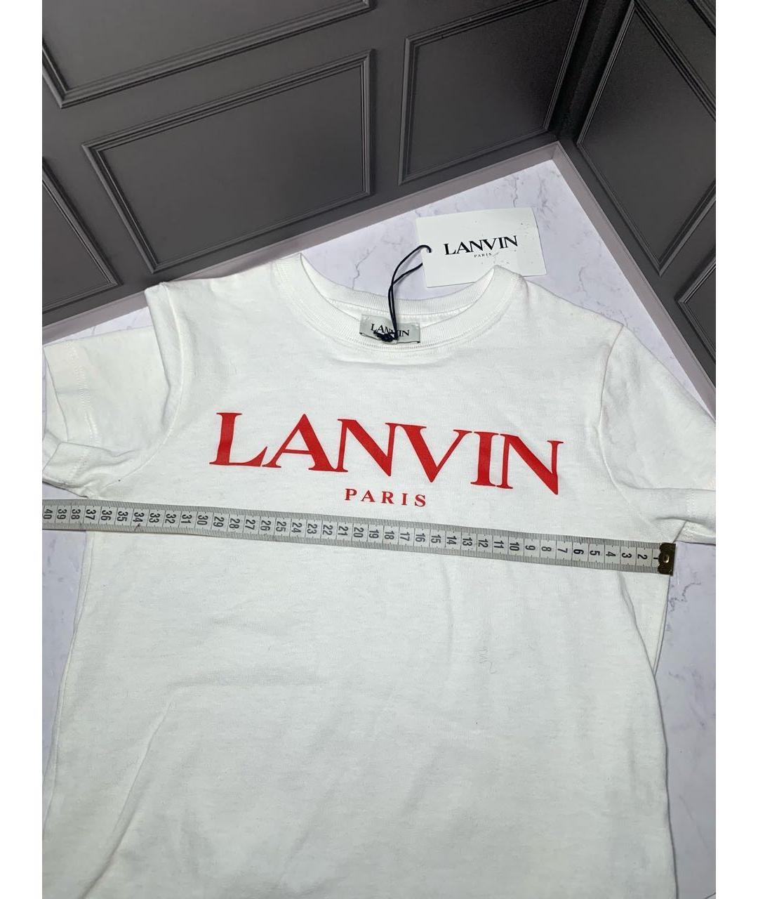 LANVIN Белая хлопковая детская футболка, фото 6