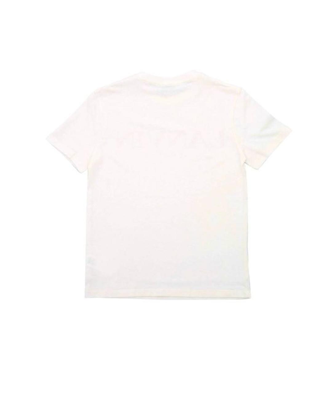 LANVIN Белая хлопковая детская футболка, фото 2