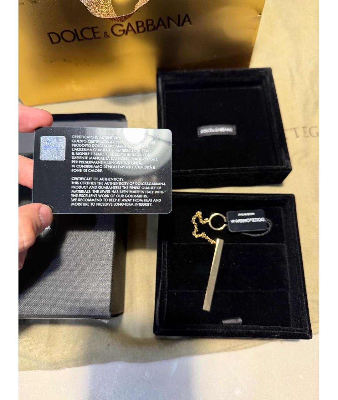 DOLCE&GABBANA Золотой металлический галстук, фото 2