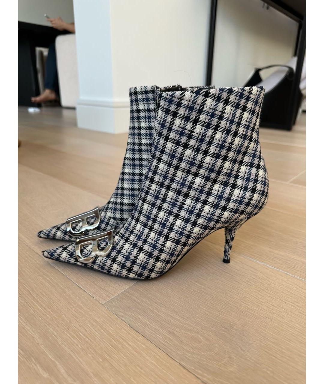 BALENCIAGA Белые текстильные ботильоны, фото 7