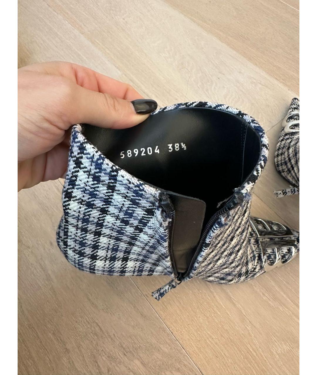 BALENCIAGA Белые текстильные ботильоны, фото 5