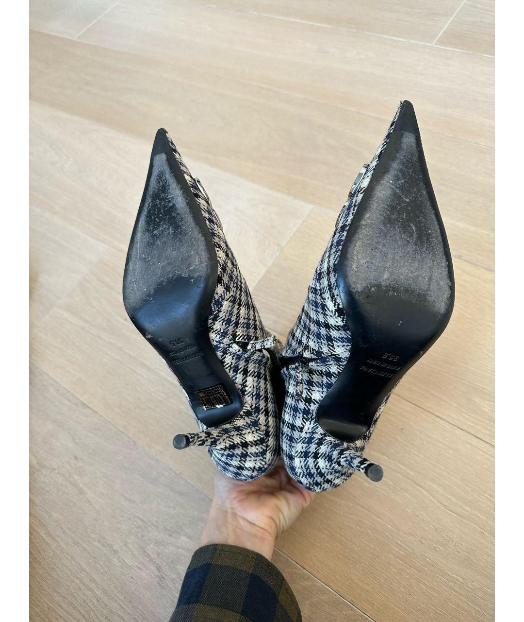 BALENCIAGA Белые текстильные ботильоны, фото 4