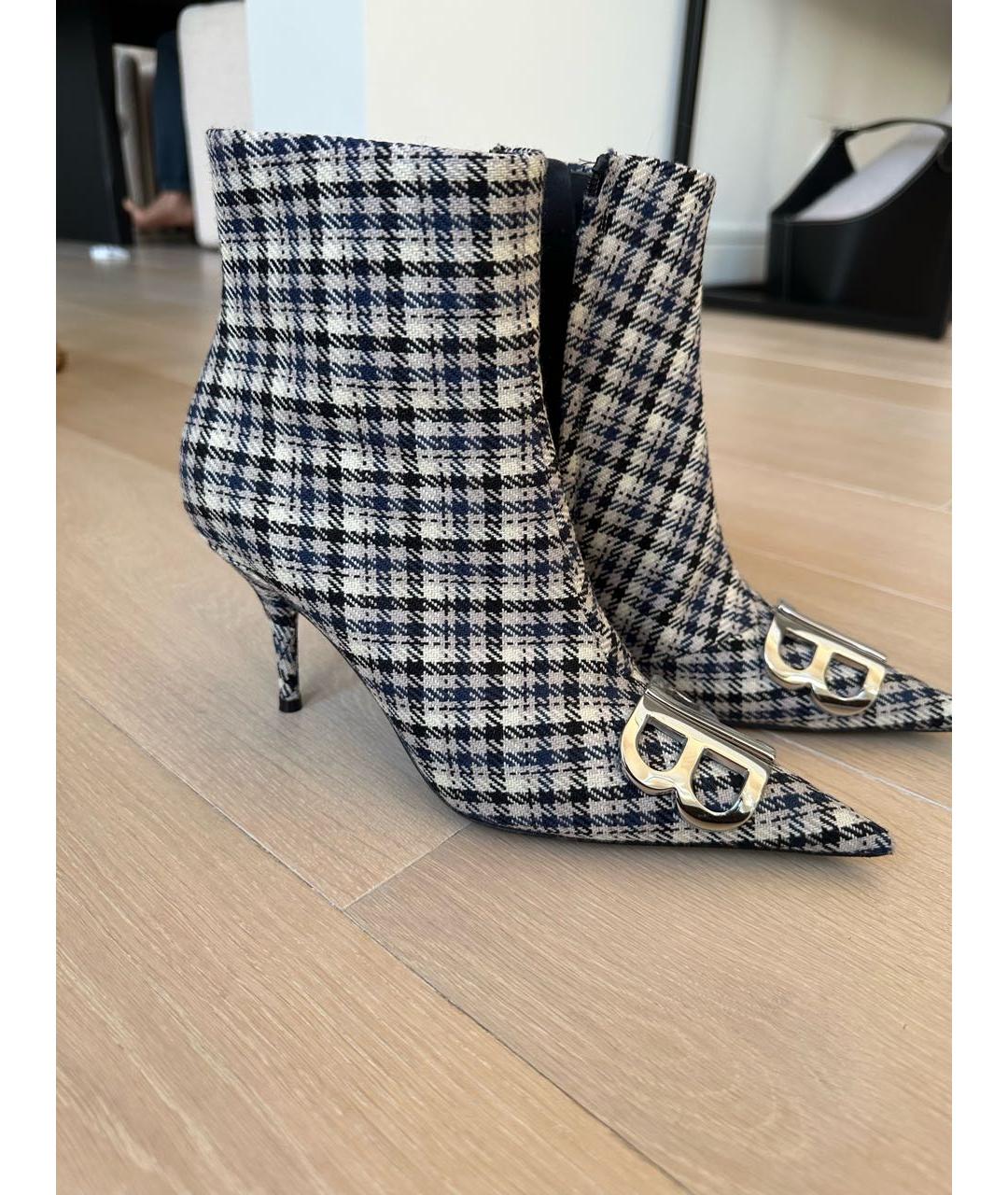 BALENCIAGA Белые текстильные ботильоны, фото 3