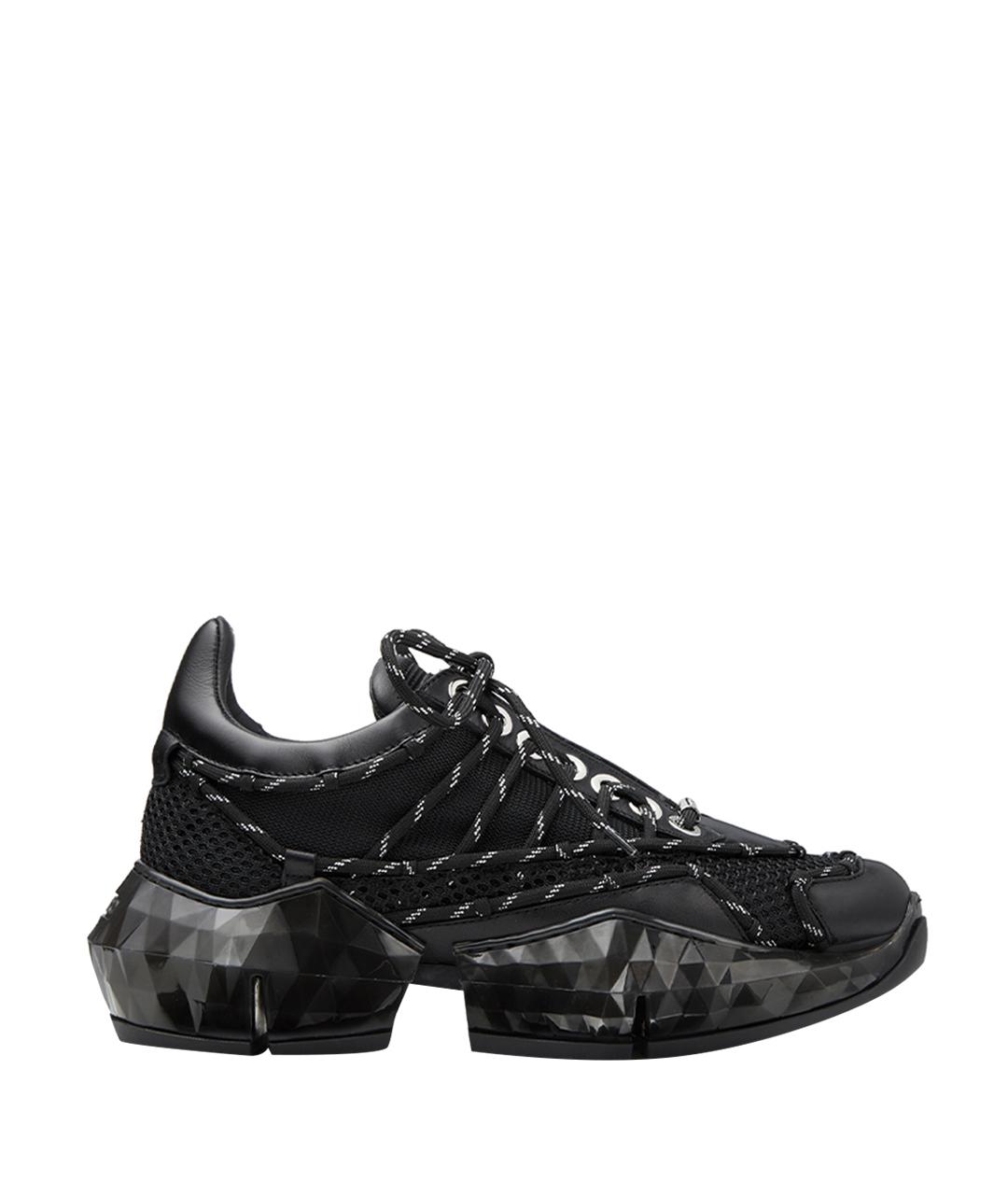 JIMMY CHOO Черные кожаные кроссовки, фото 1