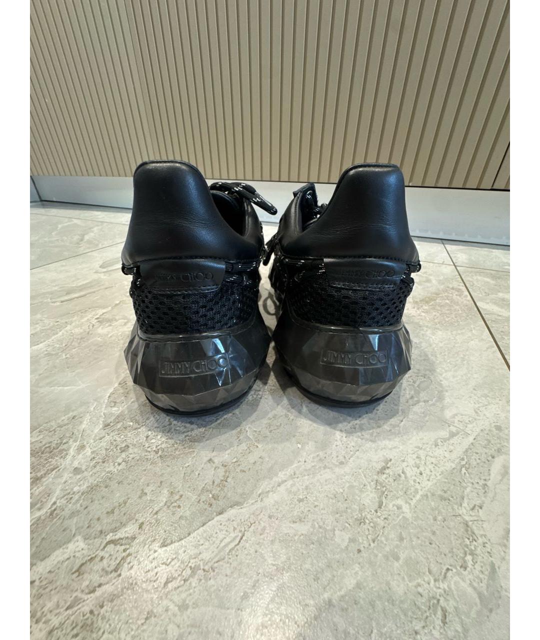 JIMMY CHOO Черные кожаные кроссовки, фото 4