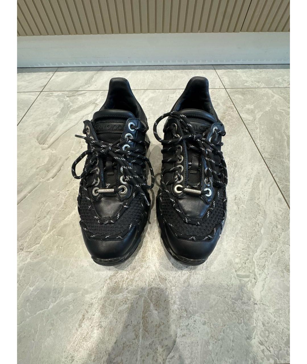 JIMMY CHOO Черные кожаные кроссовки, фото 2