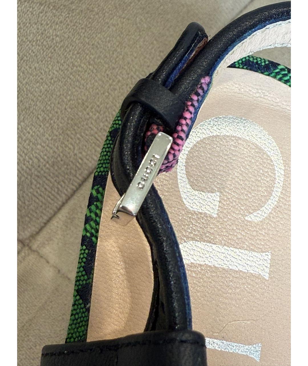 GUCCI Розовые текстильные босоножки, фото 6