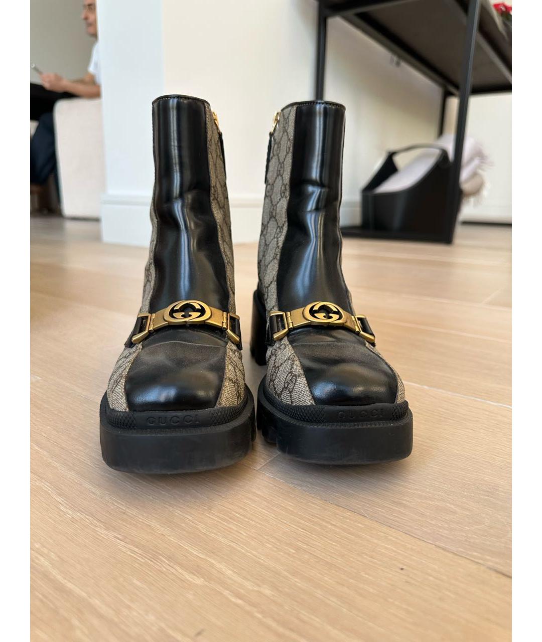 GUCCI Коричневые резиновые ботильоны, фото 3