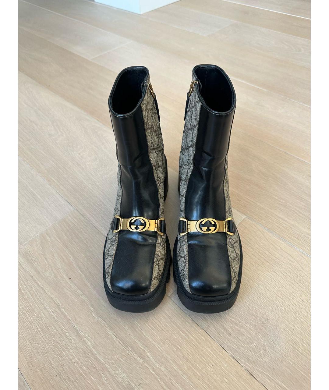 GUCCI Коричневые резиновые ботильоны, фото 2