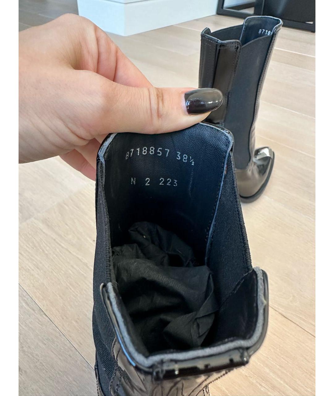 ALEXANDER MCQUEEN Черные ботильоны из лакированной кожи, фото 5