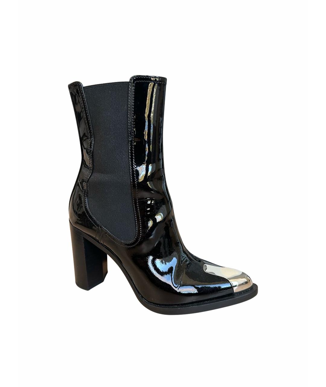 ALEXANDER MCQUEEN Черные ботильоны из лакированной кожи, фото 1