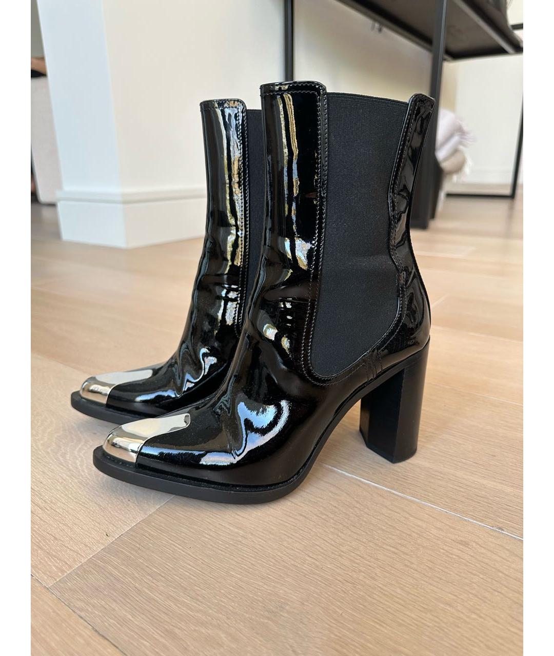 ALEXANDER MCQUEEN Черные ботильоны из лакированной кожи, фото 7