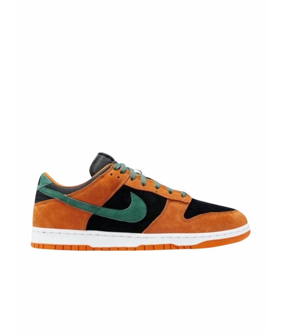 NIKE Оранжевые замшевые низкие кроссовки / кеды, фото 1
