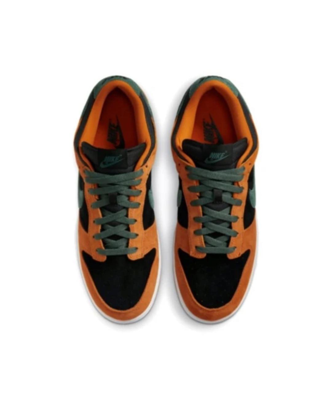 NIKE Оранжевое замшевые низкие кроссовки / кеды, фото 3