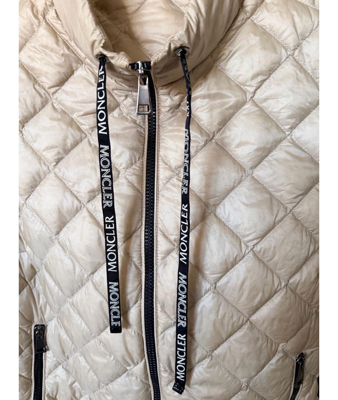 MONCLER Бежевая полиэстеровая куртка, фото 4