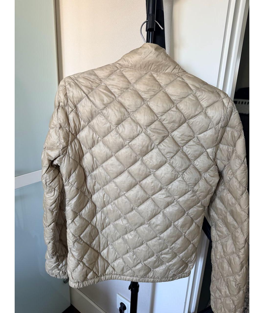 MONCLER Бежевая полиэстеровая куртка, фото 3