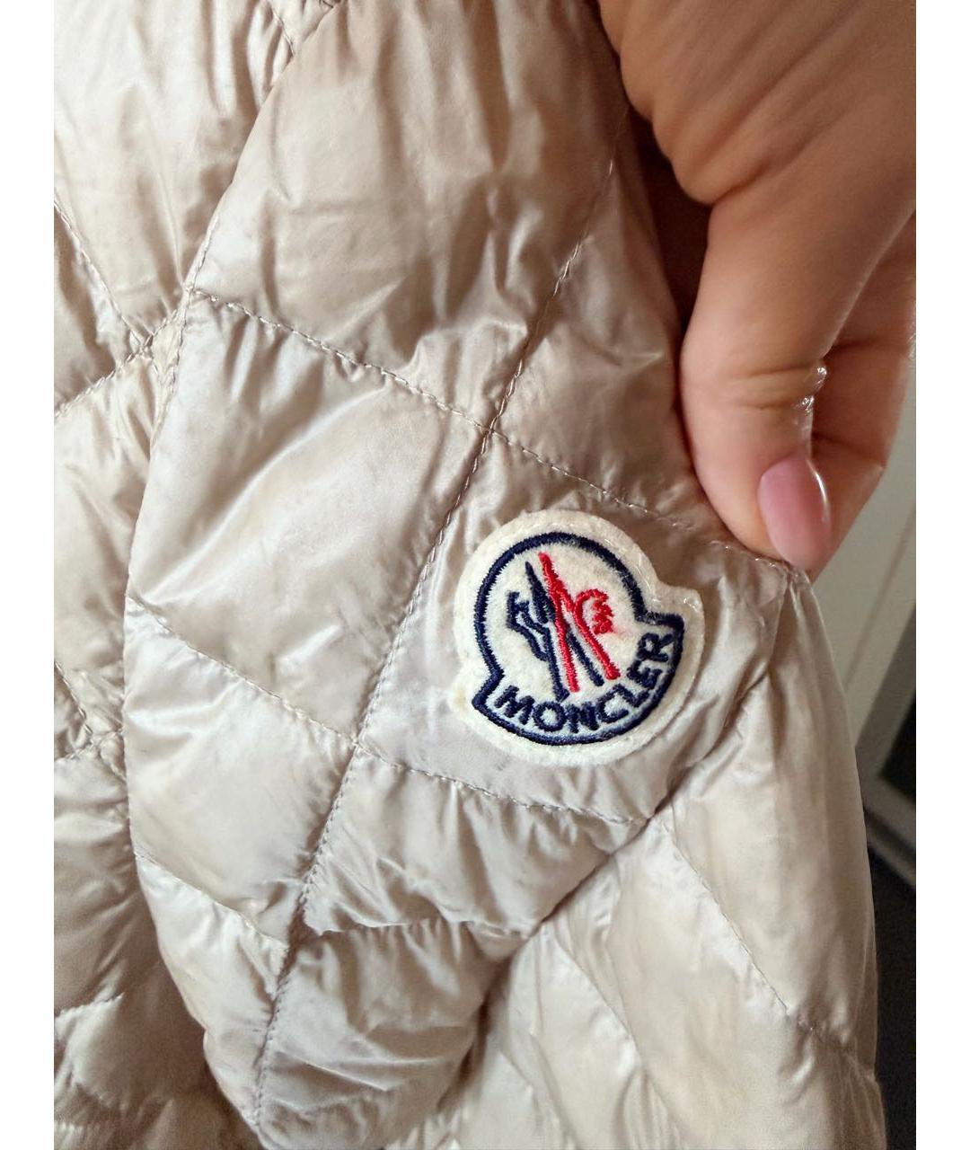 MONCLER Бежевая полиэстеровая куртка, фото 5