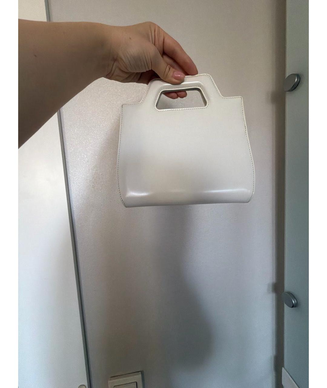 FERRAGAMO Белая кожаная сумка с короткими ручками, фото 6
