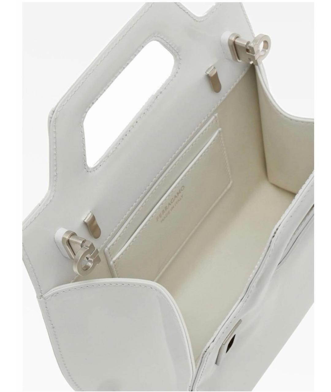 FERRAGAMO Белая кожаная сумка с короткими ручками, фото 7