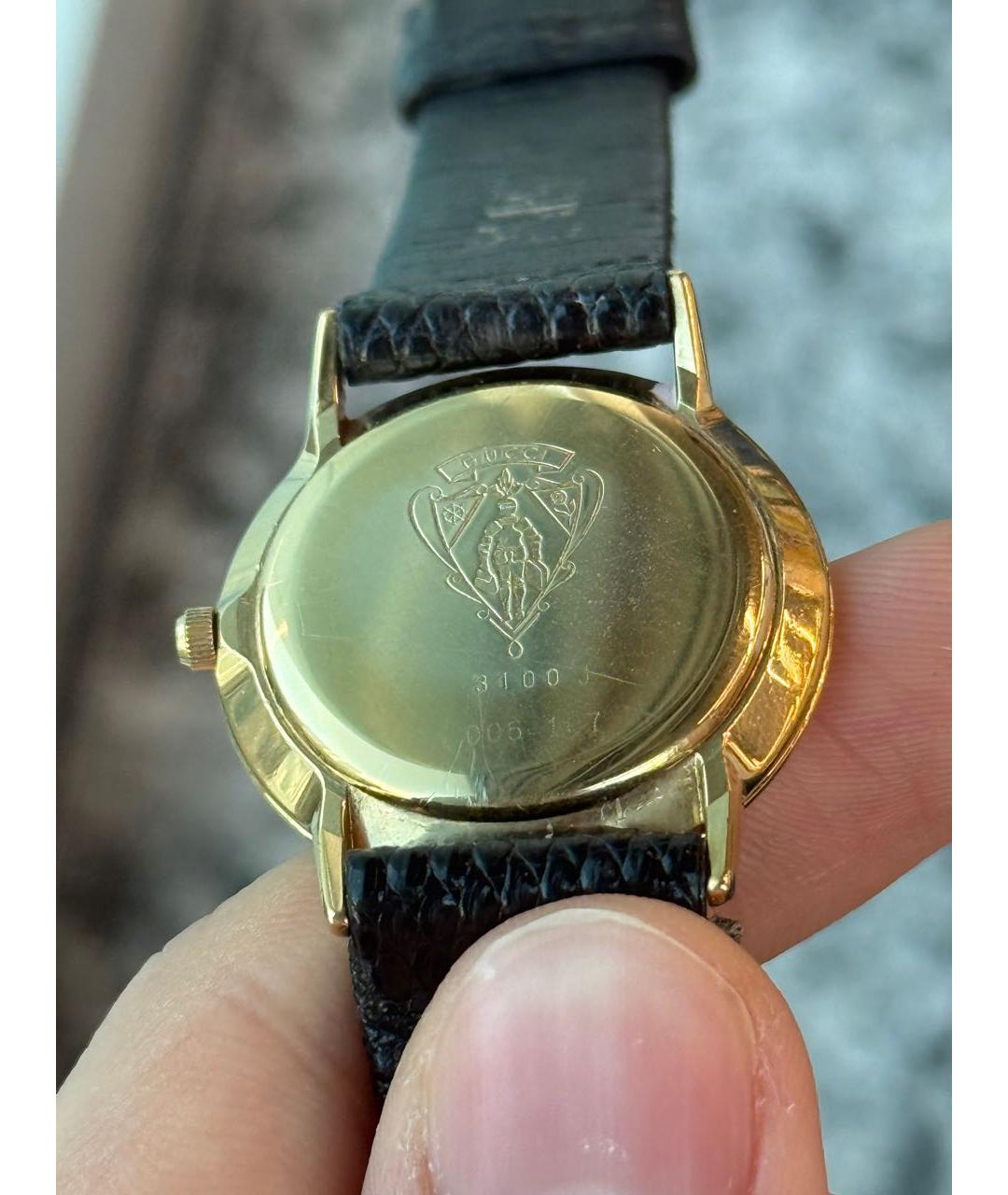 GUCCI Коричневые часы из желтого золота, фото 7