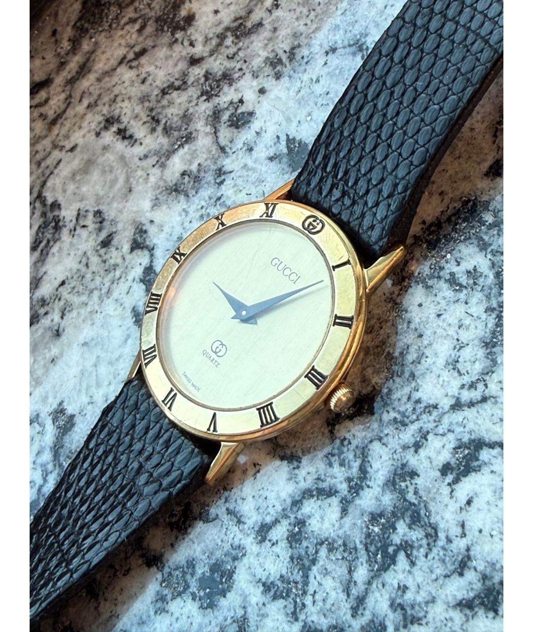 GUCCI Коричневые часы из желтого золота, фото 2