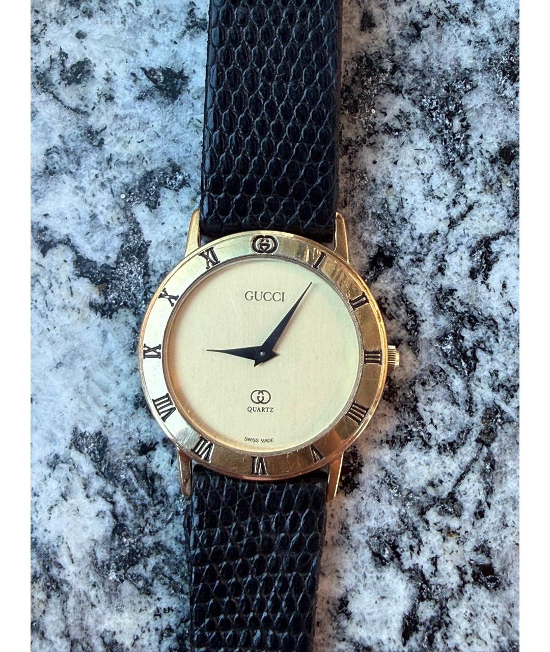 GUCCI Коричневые часы из желтого золота, фото 3