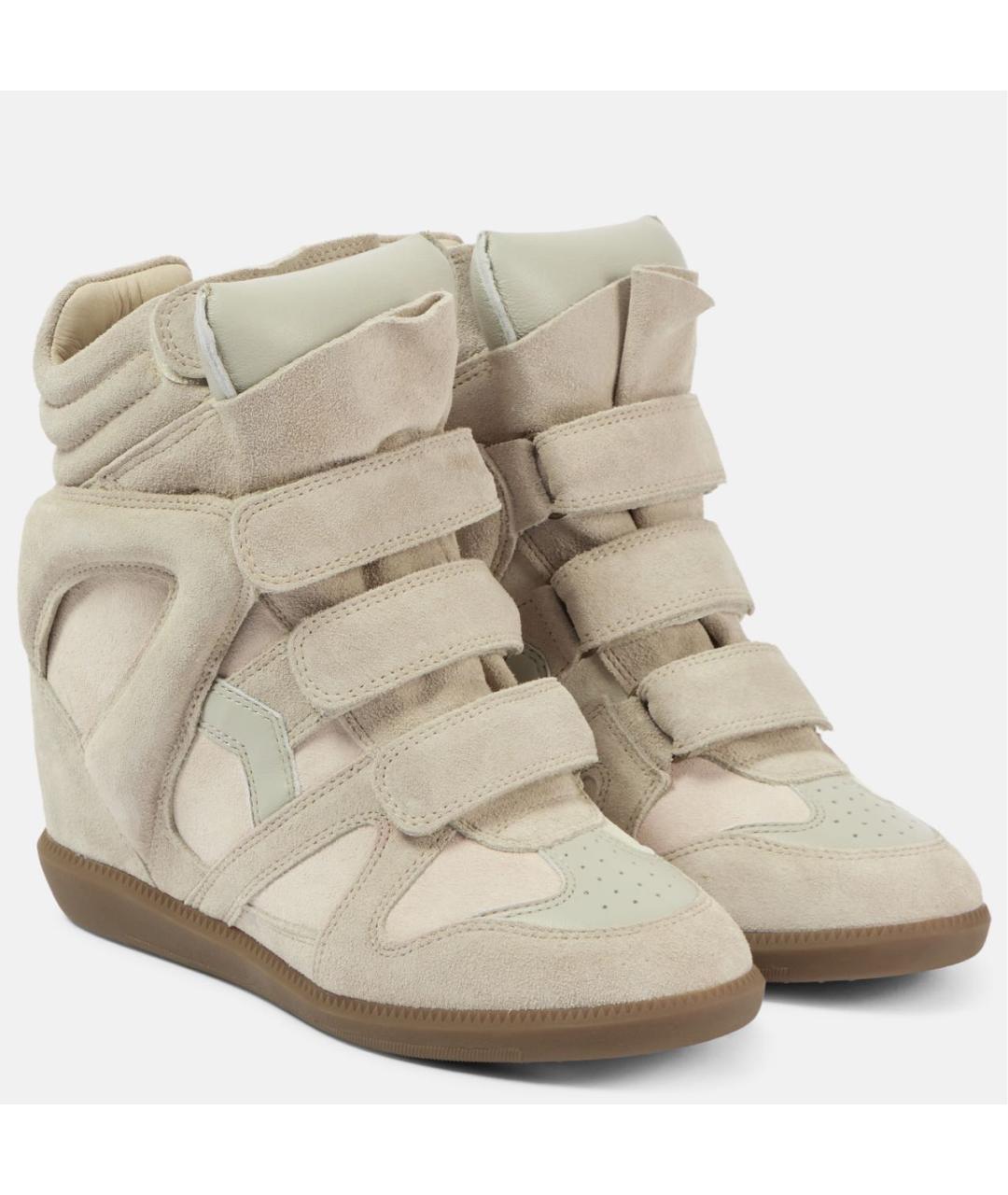 ISABEL MARANT Бежевые замшевые кроссовки, фото 4