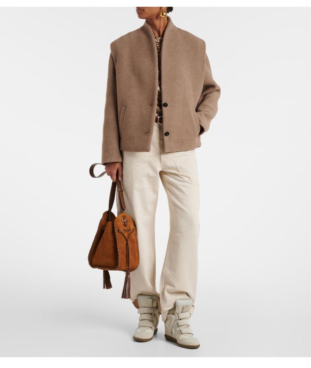 ISABEL MARANT Бежевые замшевые кроссовки, фото 3