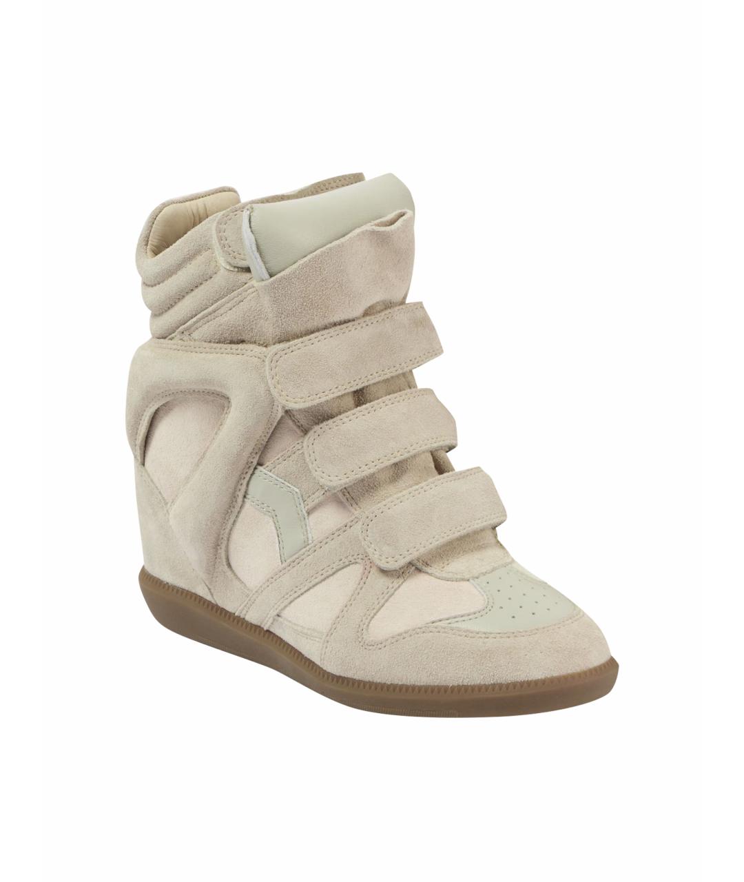 ISABEL MARANT Бежевые замшевые кроссовки, фото 1