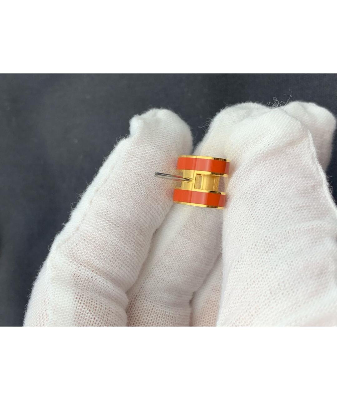 HERMES Оранжевое серьги, фото 5