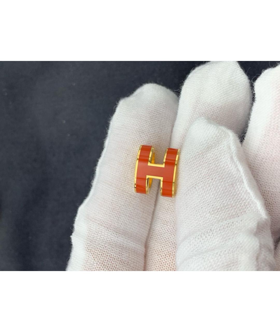 HERMES Оранжевое серьги, фото 6