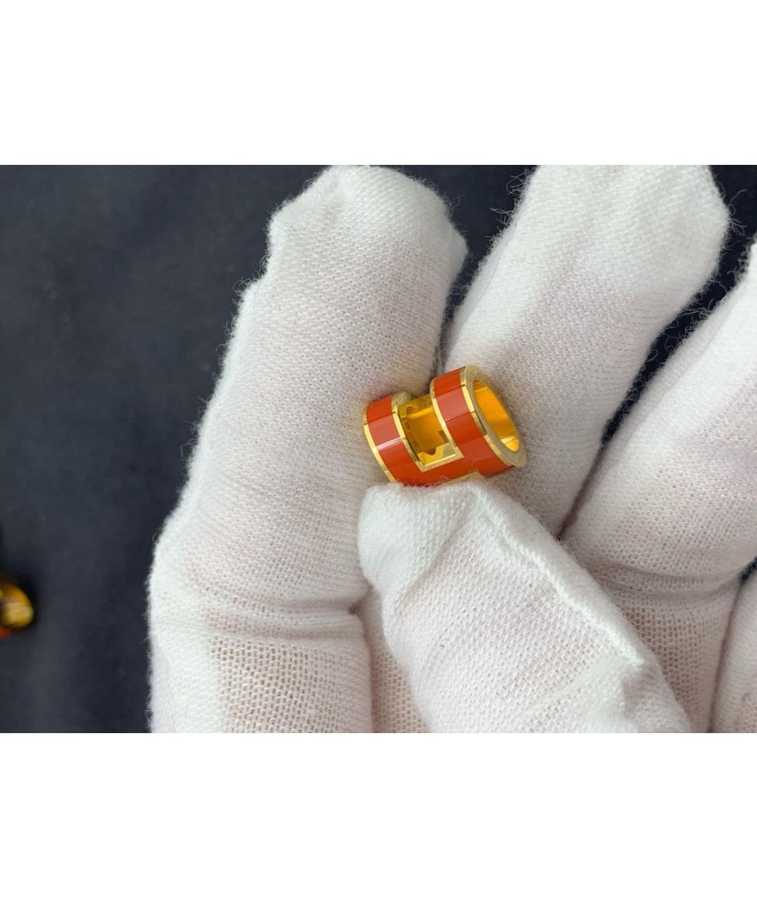HERMES Оранжевое серьги, фото 7