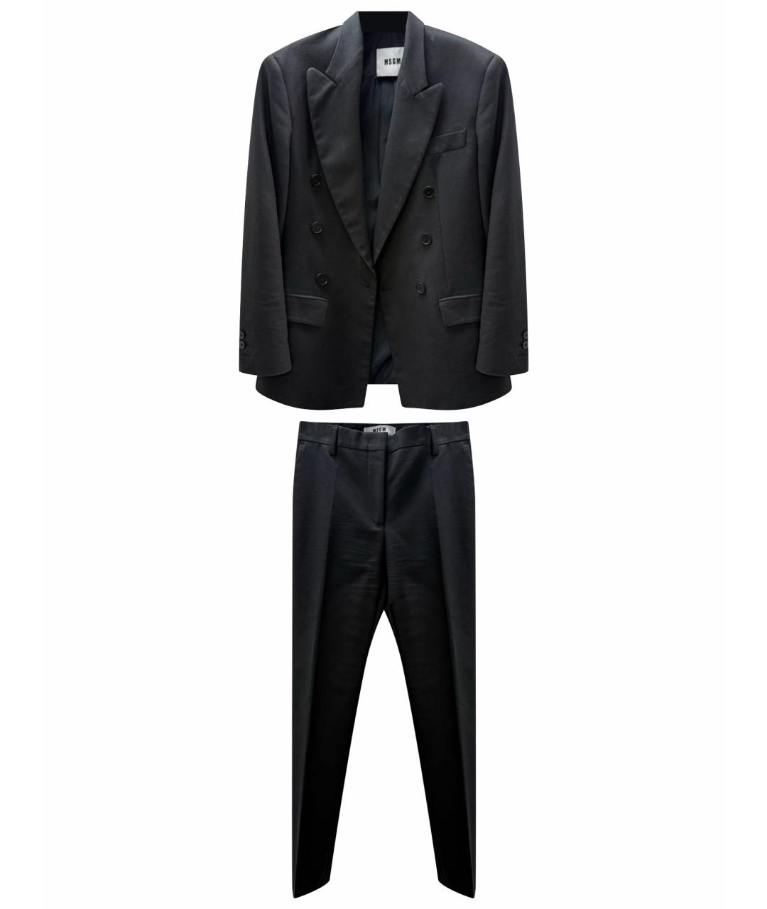 MSGM Черный хлопковый костюм с брюками, фото 1